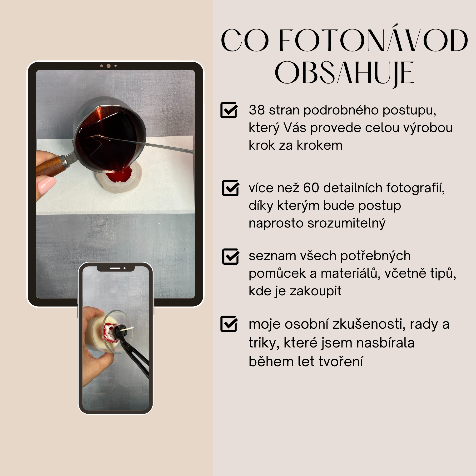 Sójová svíčka Rose - PDF fotonávod